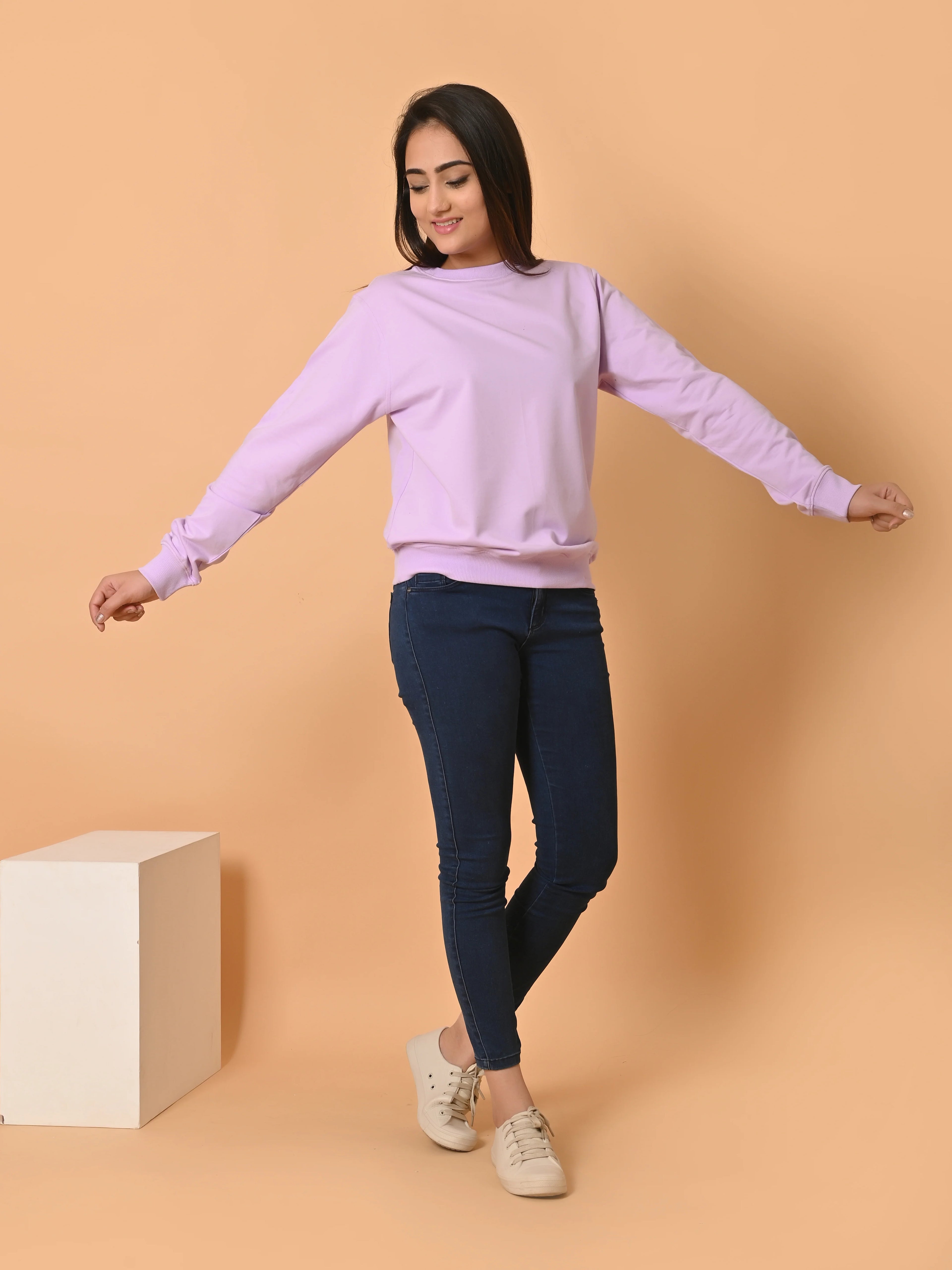 Women's Lavender Cotton Terry Sweatshirt