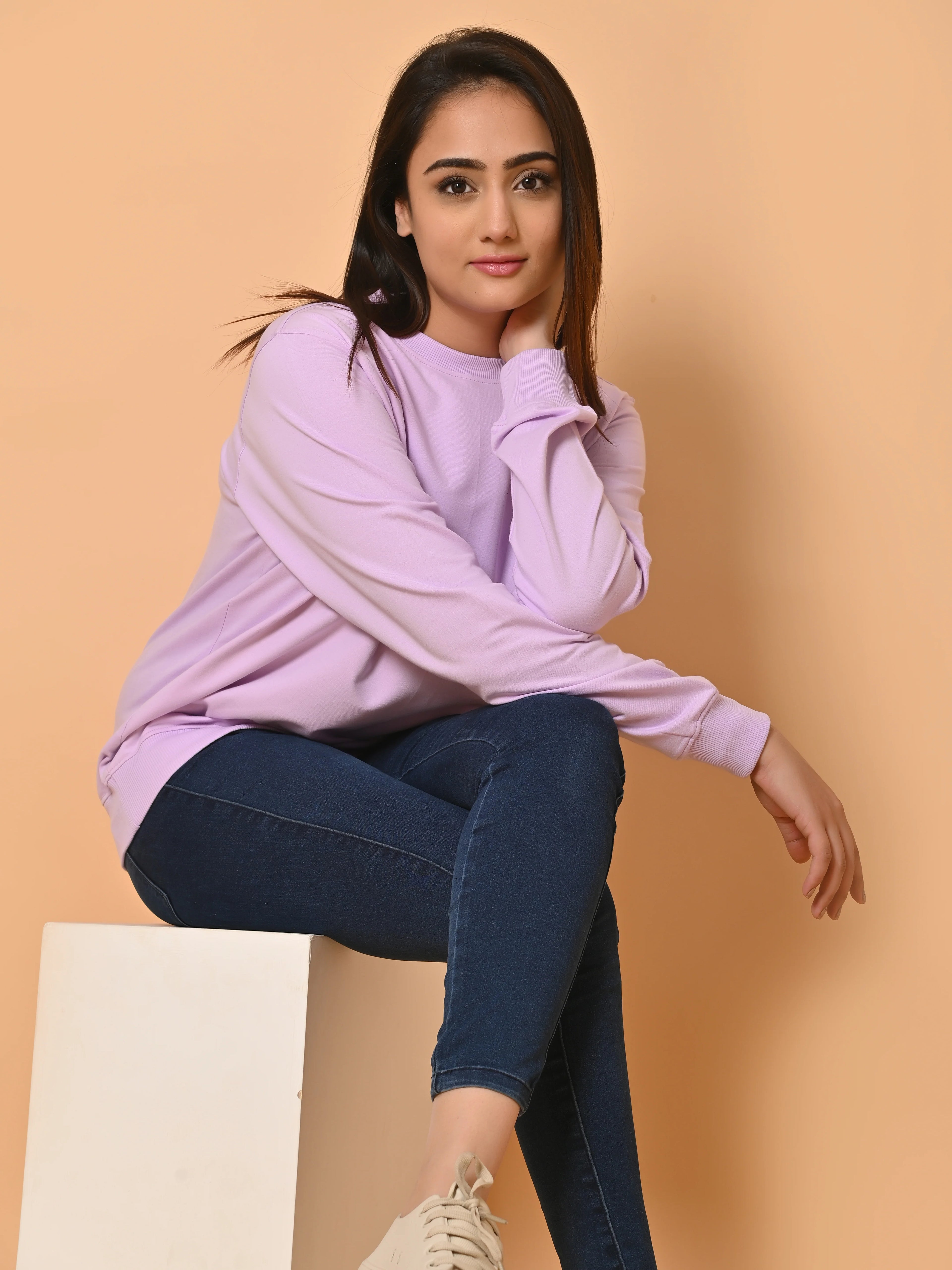 Women's Lavender Cotton Terry Sweatshirt