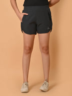 Women's Dark Grey NS Lycra Activewear Running Shorts