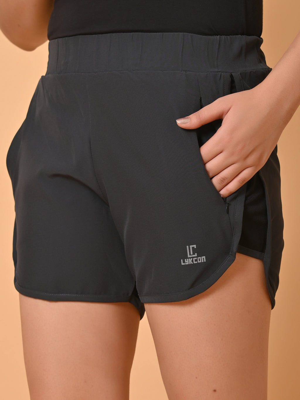 Women's Dark Grey NS Lycra Activewear Running Shorts