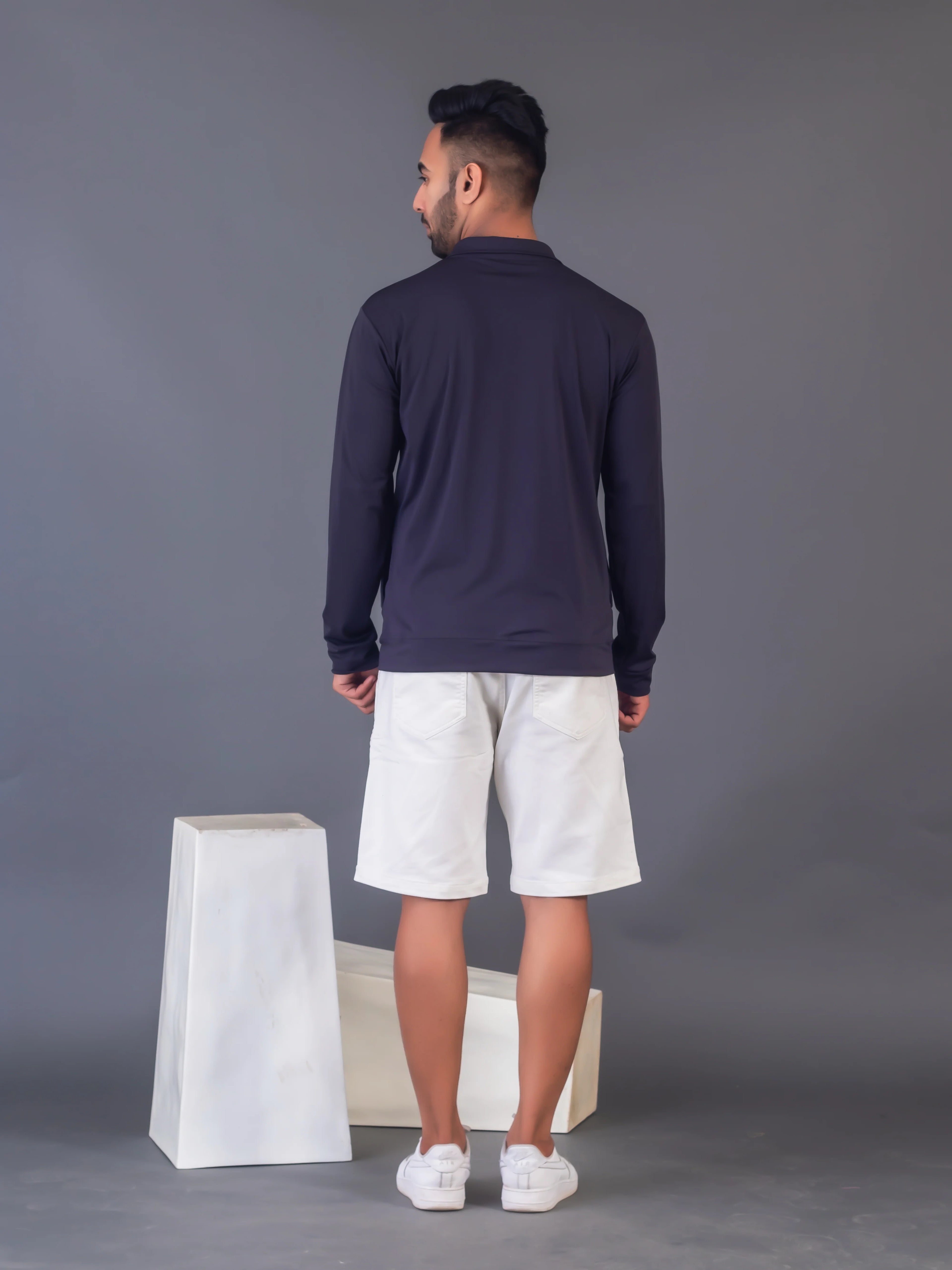 Men's Dark Grey 4-Way Lycra Zipper Jacket