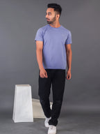 Men's Classic Solid Lavender Round Neck T-shirt