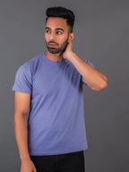 Men's Classic Solid Lavender Round Neck T-shirt