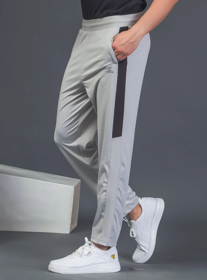 DynamicFlex Men's Daily wear Light Grey 4-Way Lycra Track Pant