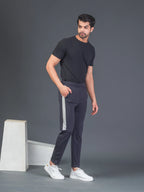 DynamicFlex Men's Daily wear Dark Grey 4-Way Lycra Track Pant
