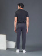 DynamicFlex Men's Daily wear Dark Grey 4-Way Lycra Track Pant