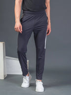 DynamicFlex Men's Daily wear Dark Grey 4-Way Lycra Track Pant
