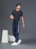 DynamicFlex Men's Daily wear Navy Blue 4-Way Lycra Track Pant