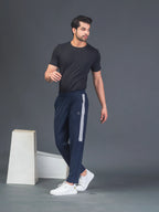 DynamicFlex Men's Daily wear Navy Blue 4-Way Lycra Track Pant