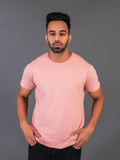 Men's Classic Solid Onion Pink Round Neck T-shirt