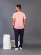 Men's Classic Solid Onion Pink Round Neck T-shirt