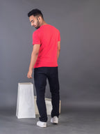 Men's Classic Solid Fuschia Pink Round Neck T-shirt