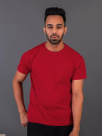 Men's Classic Solid Maroon Round Neck T-shirt