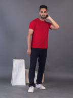 Men's Classic Solid Maroon Round Neck T-shirt