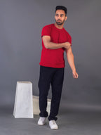 Men's Classic Solid Maroon Round Neck T-shirt