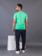 Men's Classic Solid Sea Green Round Neck T-shirt