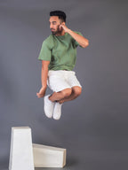 Men's Cotton Lycra Oversized Warm Green T-shirt