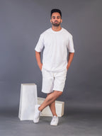 Men's Cotton Lycra Oversized White T-shirt