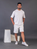 Men's Cotton Lycra Oversized White T-shirt