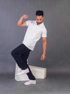 Men's Classic Solid White Polo Neck T-shirt