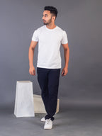 Men's Classic Solid White Round Neck T-shirt