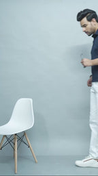 Men's Classic Solid Navy Polo Neck T-shirt